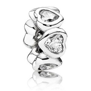 Authentic Pandora Retired ‘Space in My Heart’ Sterling S925 Ale Spacer Charm